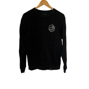 Women’s Local Laundry Black Crewneck Sweatshirt Graphic Print Long Sleeve Small